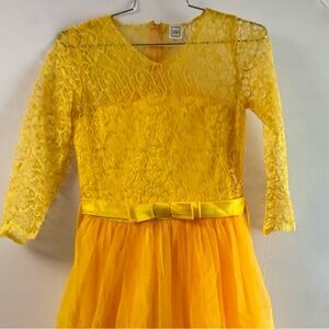 Yellow Lace and Tulle Dress